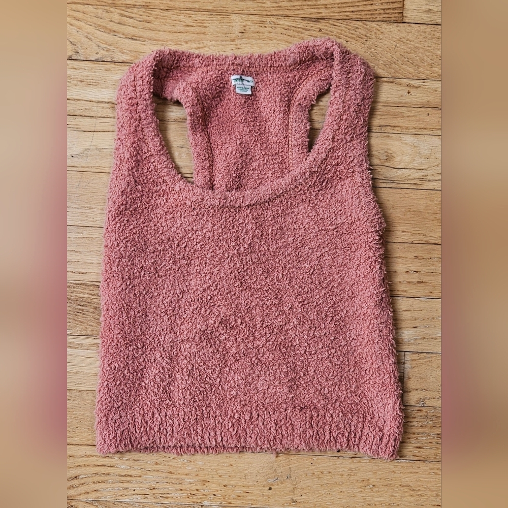Pink Fuzzy Crop Tank Top